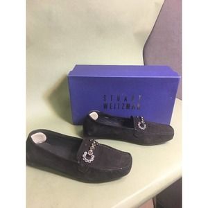 STUART WEITZMAN Women's Cola brown Suede Loafer Shoes Sz 6.5B moccasin